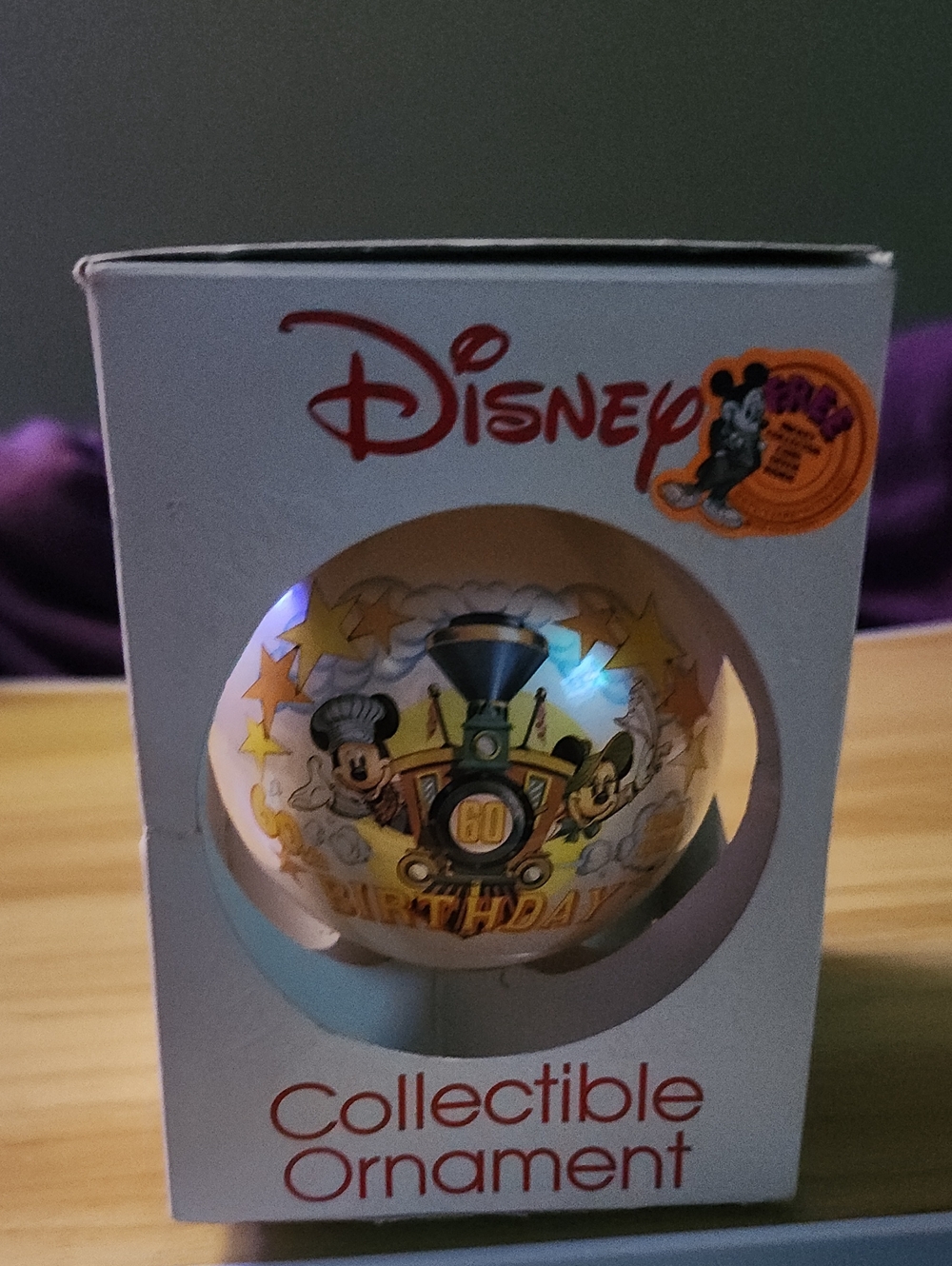 Vintage 1988 Schmid Disney Mickey Mouse 60th Birthday Glass Ball Ornament Boxed